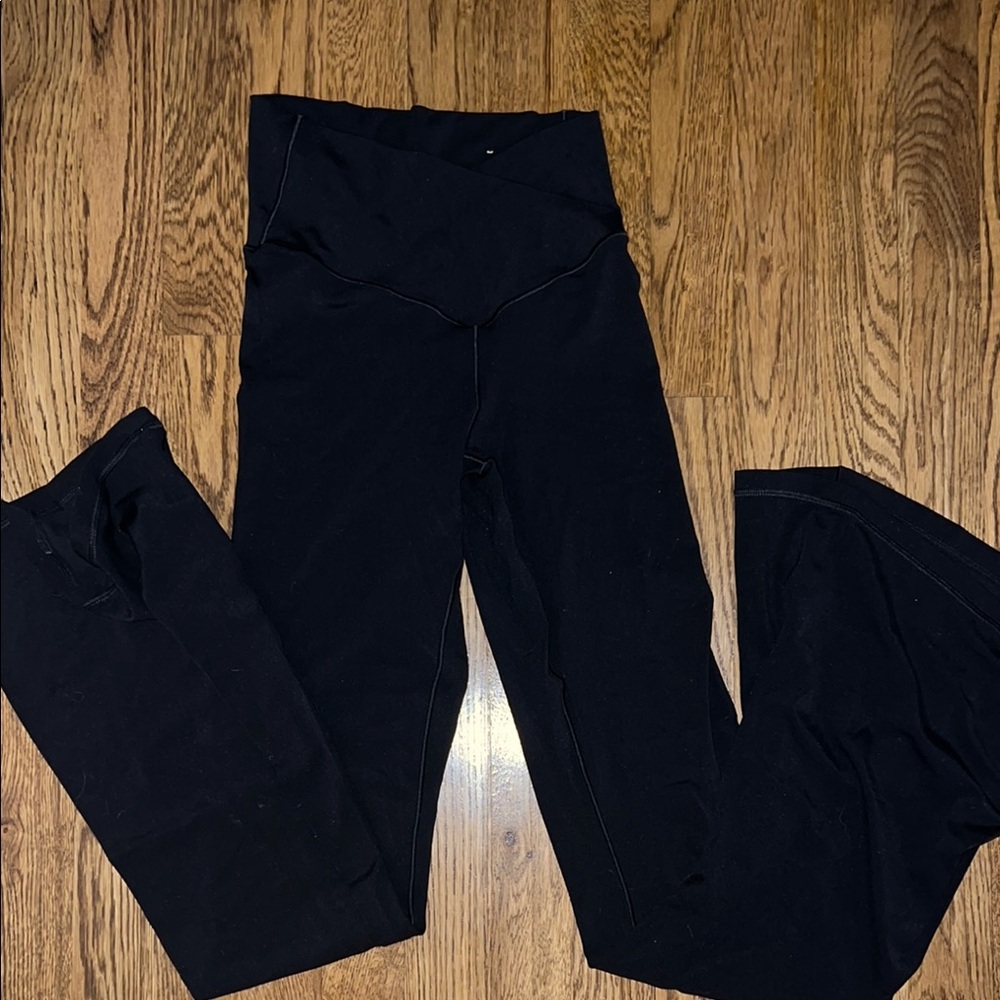 Aerie Offline Cross-over Black Wide Leg Flare Leggings